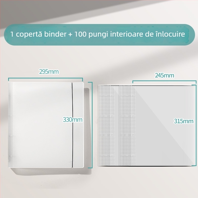 Jojo album pentru stocare de cărți-poze, cu foi detașabile și husă de protecție; model standard; fără logo; fără personalizare