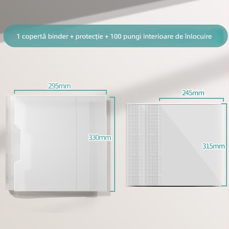 Jojo album pentru stocare de cărți-poze, cu foi detașabile și husă de protecție; model standard; fără logo; fără personalizare