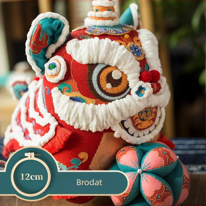 Acarhat Kit DIY broderie pentru păpușă din țesătură – ață de broderie, Stil Nou Chinezesc, decor pentru dormitor