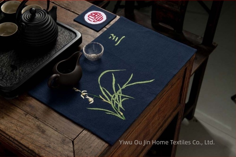 Kit DIY de broderie pentru începători – covoraș de ceai, suport pentru pahare și covoraș de masă cu broderie 3D, set de materiale