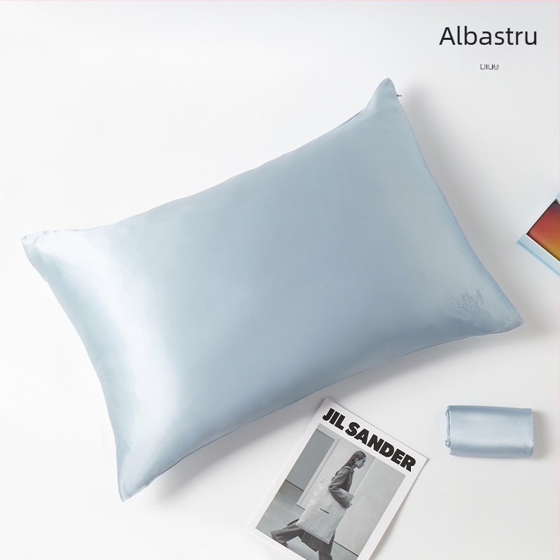 Feță de pernă - 100% mătase Mulberry, cu ioni de argint, luciu lucios, densitate 22 mom, țesătură 60, vopsire reactive