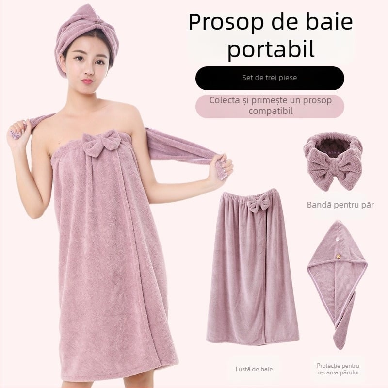 Halat de baie din catifea corală pentru femei, poliester, 400 g, iarnă