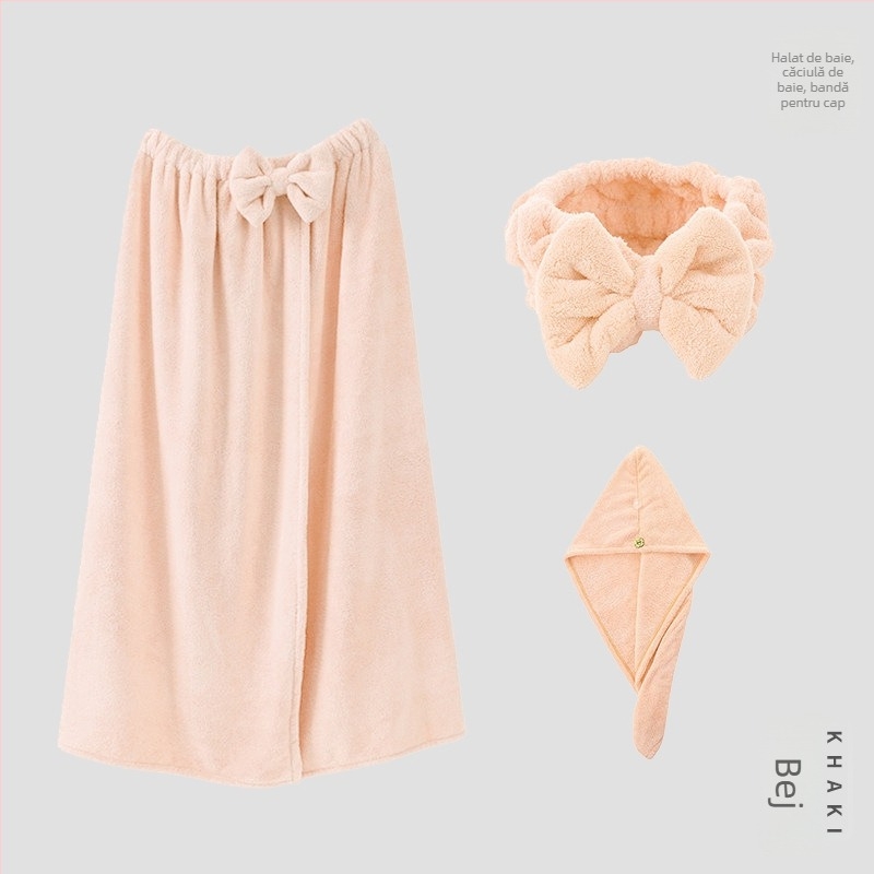 Halat de baie din catifea corală pentru femei, poliester, 400 g, iarnă