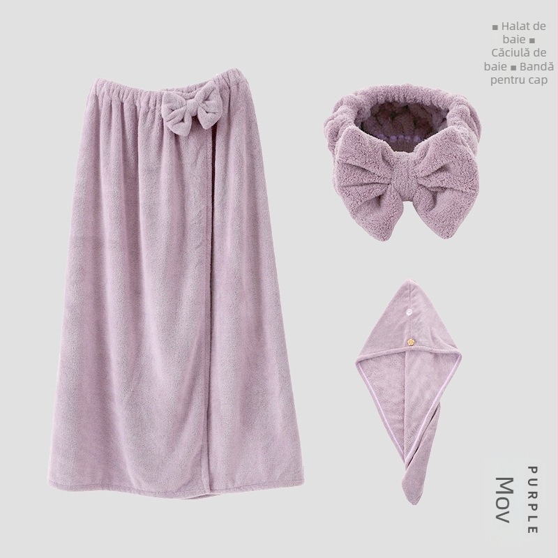 Halat de baie din catifea corală pentru femei, poliester, 400 g, iarnă