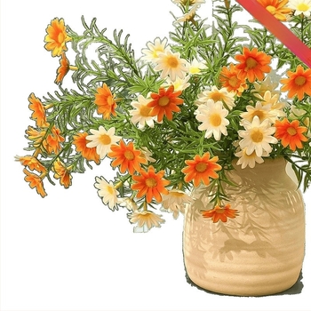  Floare artificială margaretă din mătase — decor floral de la brand Unique pentru living, masă de dining și comodă TV