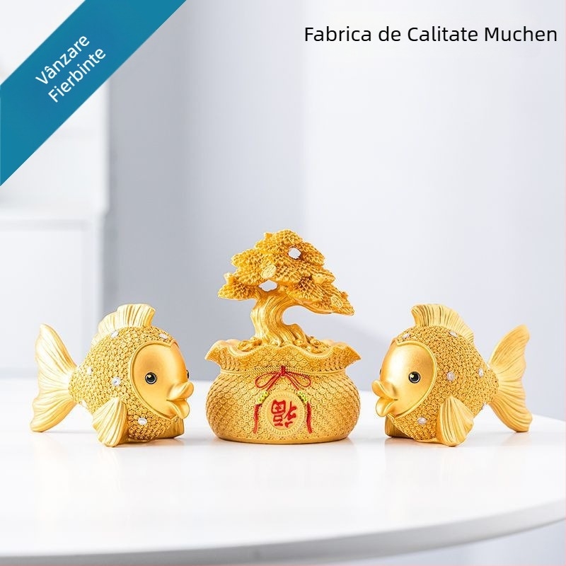 Ornament decorativ în stil european, motiv pește, din rășină, turnare prin injecție, pentru sufragerie și mobilier