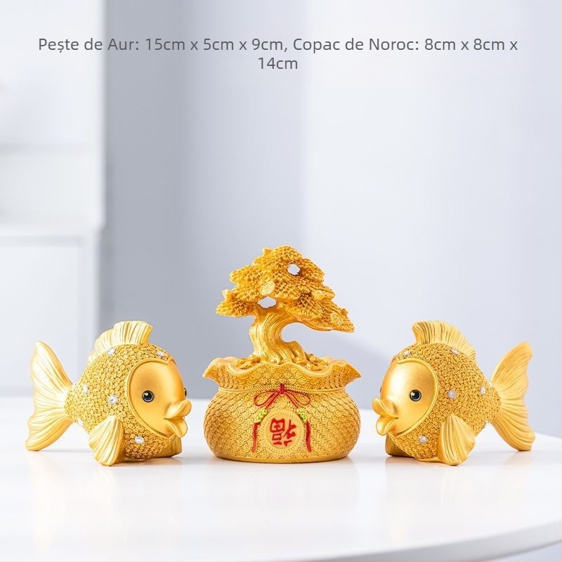 Ornament decorativ în stil european, motiv pește, din rășină, turnare prin injecție, pentru sufragerie și mobilier