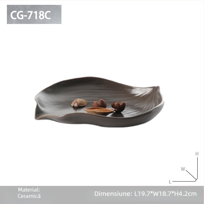 Farfurie de fructe din ceramică pentru masa de living, stil modern minimalist; Material: ceramică; Suprafața: altă; Proces: altul; Personalizare: Nu