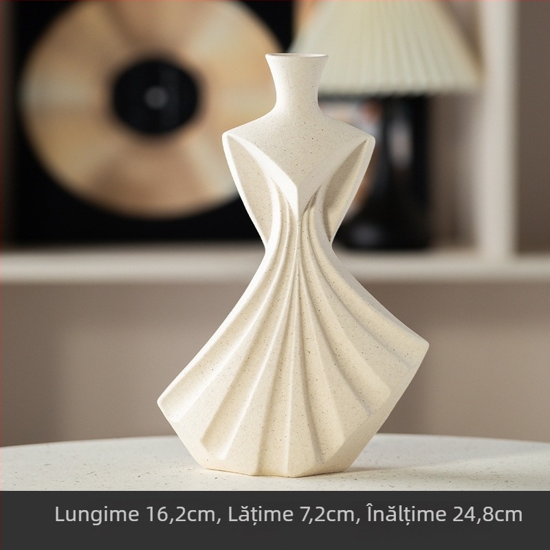Vază ceramică în stil scandinav modern, pentru decor cu flori uscate - Htm