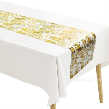 Runner de masă din poliester 100%, stil lux ușor, personalizare disponibilă