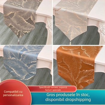 Runner de masă în stil european modern, amestec polyester 80/20, potrivit pentru spații de dining și restaurante