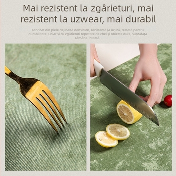 Covoraș din piele pentru masă de ceai – stil modern minimalist, formă dreptunghiulară, model peisaj, protecție la arsură și izolație termică