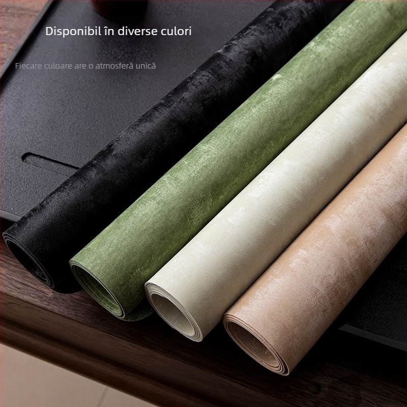 Covoraș din piele pentru masă de ceai – stil modern minimalist, formă dreptunghiulară, model peisaj, protecție la arsură și izolație termică