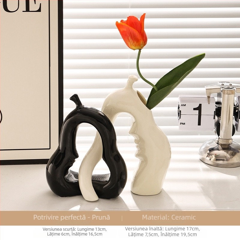 Vază ceramică decorativă — finisaj electroplacat, stil simplu și modern, personalizabil, recuzită fotografică pentru comodă TV