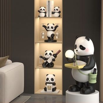 Panda suport de vin și set de dulap pentru living: rășină sintetică, stil modern minimalist, realizare manuală, fără procesare sau personalizare