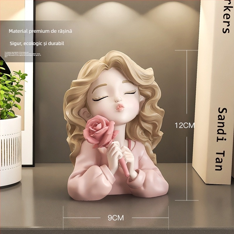 Ornament de birou din rășină Palm Tree – pictat, stil modern minimalist, figură de fată, cadou pentru ziua de naștere, absolvire sau mutare în casă nouă