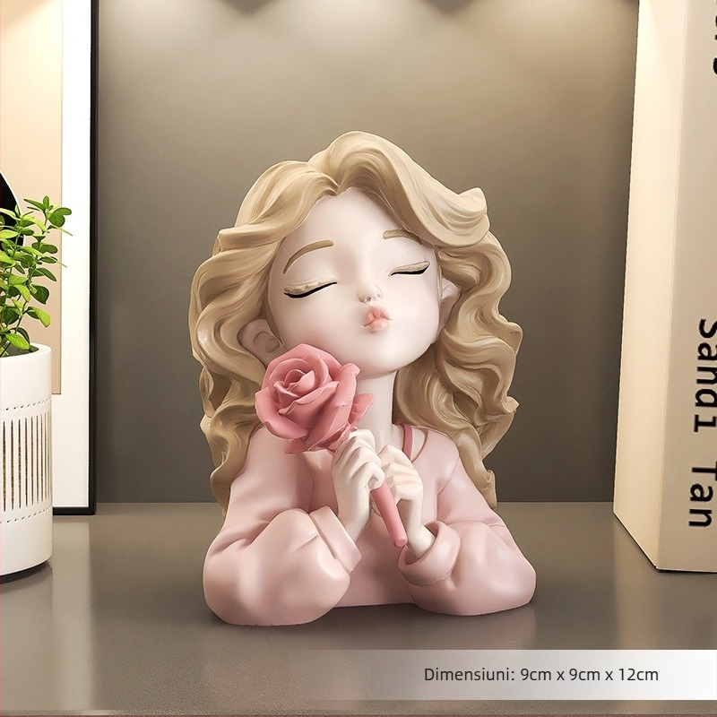 Ornament de birou din rășină Palm Tree – pictat, stil modern minimalist, figură de fată, cadou pentru ziua de naștere, absolvire sau mutare în casă nouă