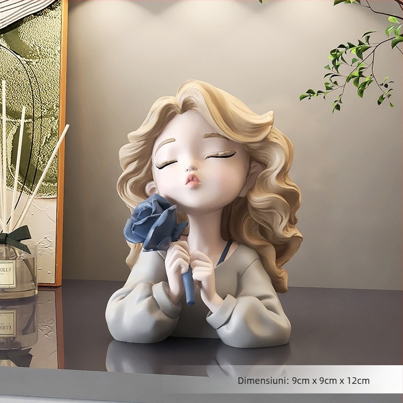 Ornament de birou din rășină Palm Tree – pictat, stil modern minimalist, figură de fată, cadou pentru ziua de naștere, absolvire sau mutare în casă nouă