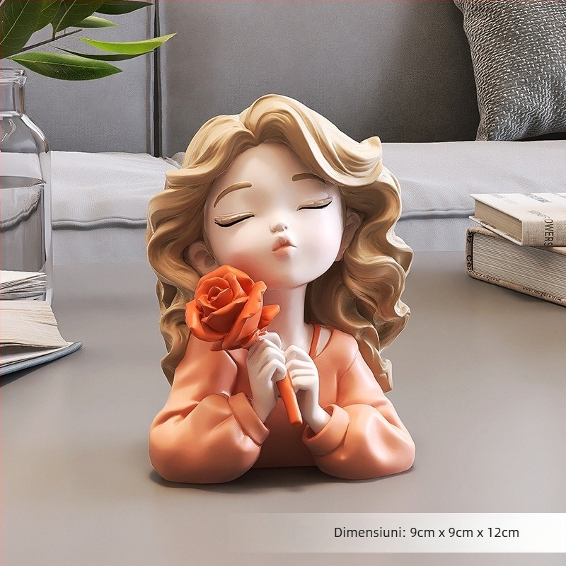 Ornament de birou din rășină Palm Tree – pictat, stil modern minimalist, figură de fată, cadou pentru ziua de naștere, absolvire sau mutare în casă nouă