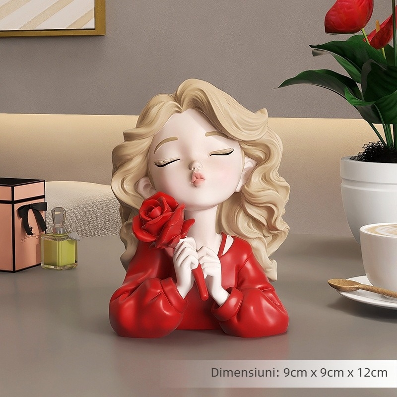 Ornament de birou din rășină Palm Tree – pictat, stil modern minimalist, figură de fată, cadou pentru ziua de naștere, absolvire sau mutare în casă nouă