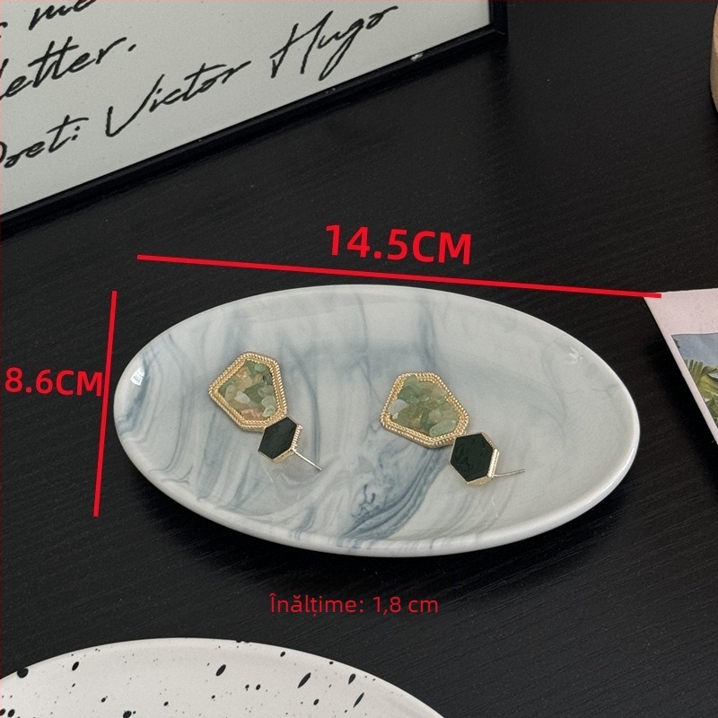 Tavă ceramică pentru prosoape și bijuterii, seria Pallet, stil nordic