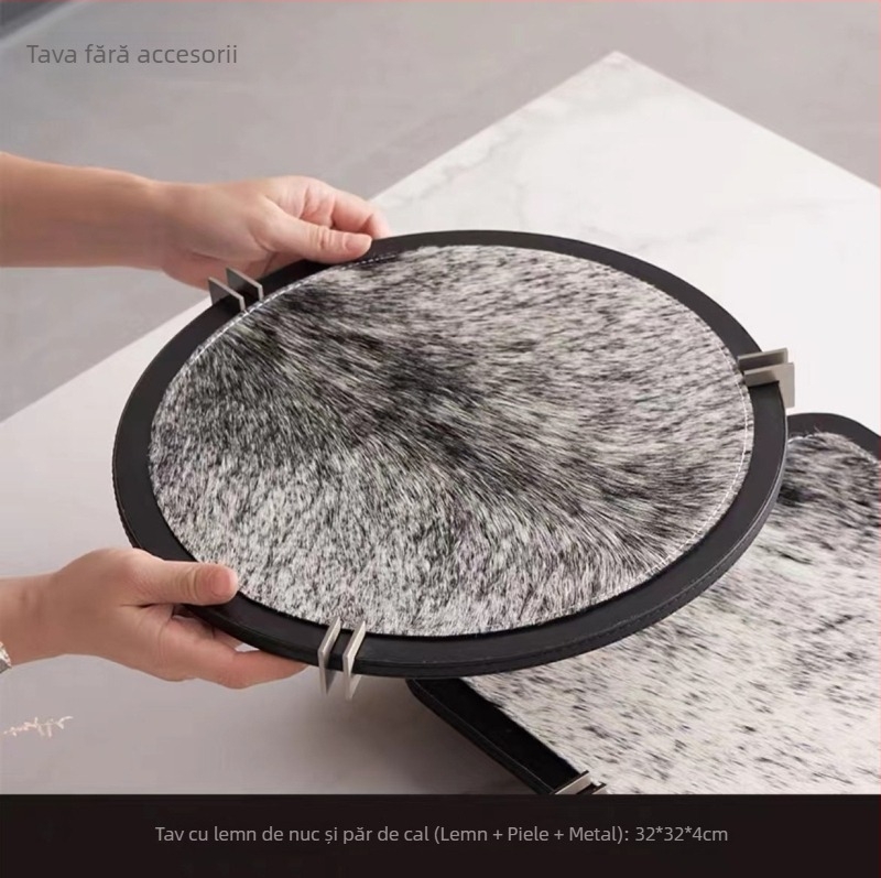 Tavă rotundă din lemn, stil modern minimalist, decor de birou, nepersonalizată