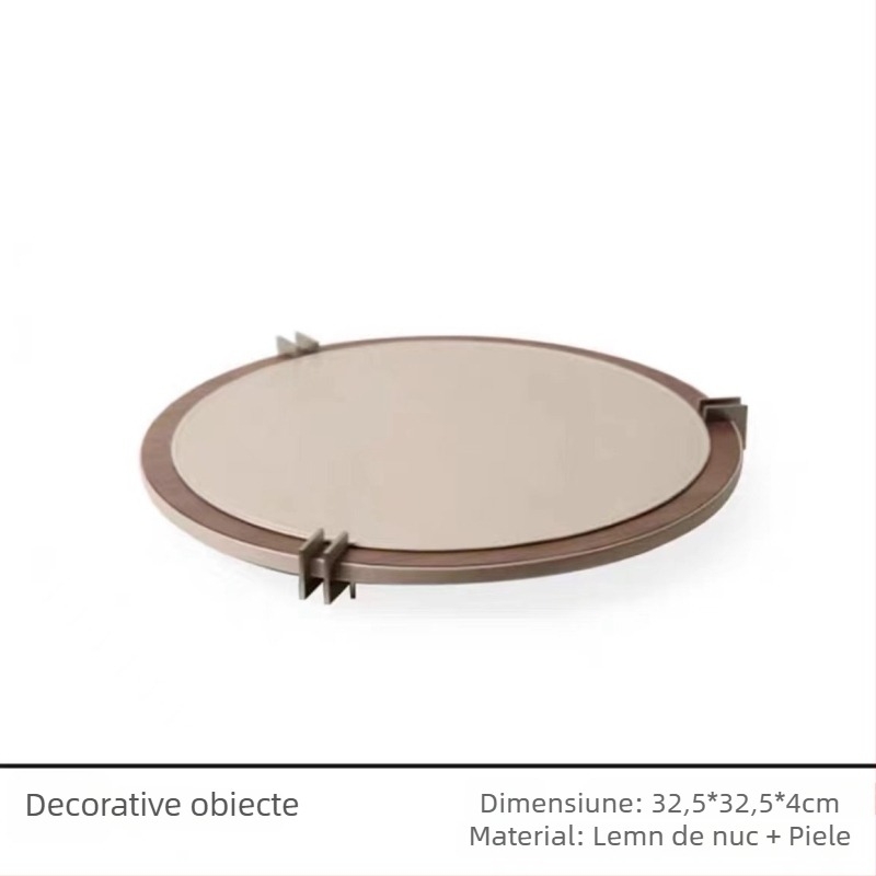 Tavă rotundă din lemn, stil modern minimalist, decor de birou, nepersonalizată