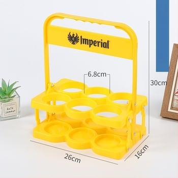 Coș din plastic pentru bere, pliabil, portabil, capacitate 6 sticle