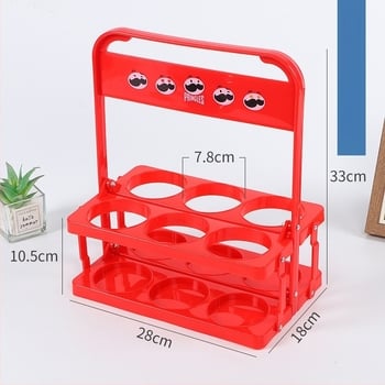 Coș din plastic pentru bere, pliabil, portabil, capacitate 6 sticle