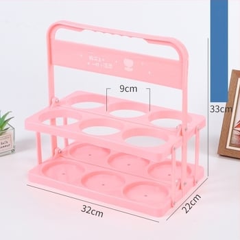 Coș din plastic pentru bere, pliabil, portabil, capacitate 6 sticle