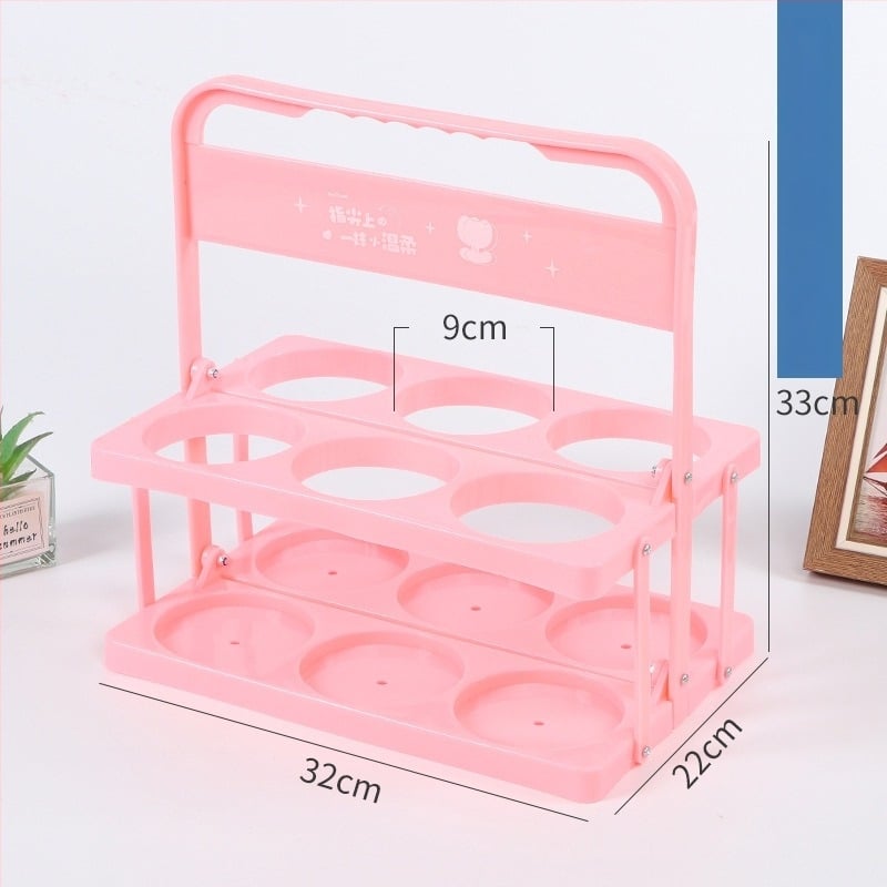 Coș din plastic pentru bere, pliabil, portabil, capacitate 6 sticle