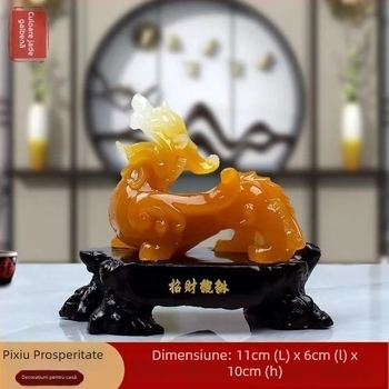 Pixiu din rășină - Stil Chinezesc, Gravură și vopsire manuală, Decor pentru casă: sufragerie, dormitor, birou, hol (Material: rășină; Proces: gravură, pictură manuală; Stil: Chinezesc)