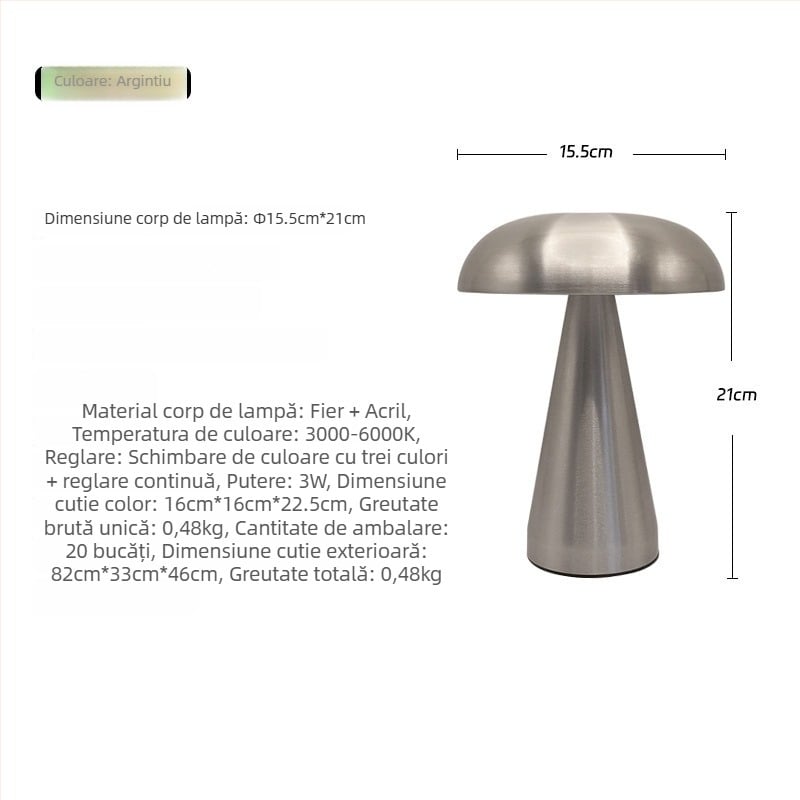 Lampa de masă cu bază metalică, modelul B739G, stil luxos inspirat din Europa (american și nordic minimalist), tensiune ≤36V, potrivită pentru living, dormitor, birou și dining