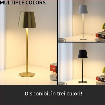 Lampa de masă cu picioare înalte, bază metalică, stil modern minimalist, tensiune până la 36V, model: lampă de masă cu bază rotundă