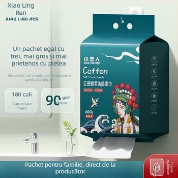 Little Spirit Prosop de unică folosință, pentru utilizare umedă și uscată, 600 g, fibre vegetale, țesătură simplă, lansat în 2024