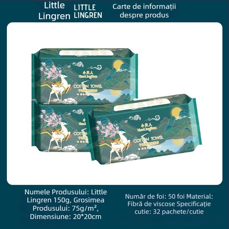 Little Spirit Prosop de unică folosință, pentru utilizare umedă și uscată, 600 g, fibre vegetale, țesătură simplă, lansat în 2024