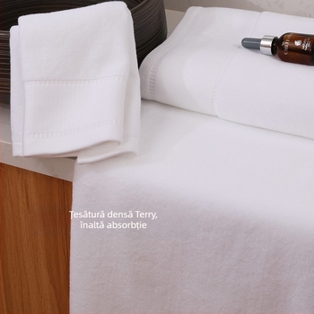 Prosop de salon de înfrumusețare, din bumbac, cu logo brodat, 150 g, fire ply 32s, personalizabil