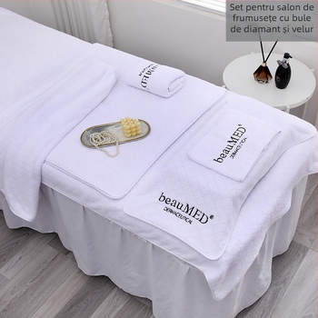 Prosop de curățare pentru salon cu logo brodat, fleece coral, 300 g, absorbție 16–20 s, personalizabil, tiv