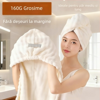 Pălărie pentru uscat părul – groasă, foarte absorbentă, uscare rapidă, poliester, 120–139 g