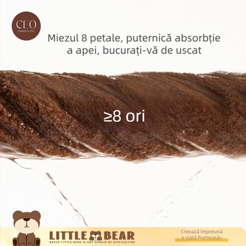 Șapcă de uscare a părului din fleece coral cu model desen animat, uscare rapidă, 32s fire, 80–99 g