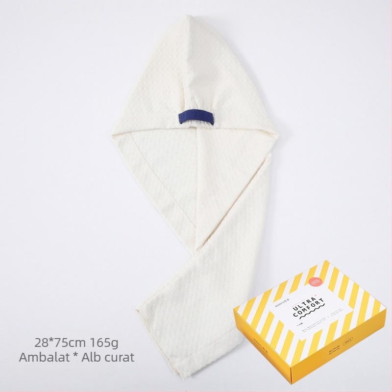 Pălărie de uscare a părului cu textură de waffles, super-absorbentă, uscare rapidă, pentru adulți; Brand: Wanyu; Material: poliester; Număr produs: Waffle Drying Hair Cap; Fir: 60 Count; Greutate: peste 200 g