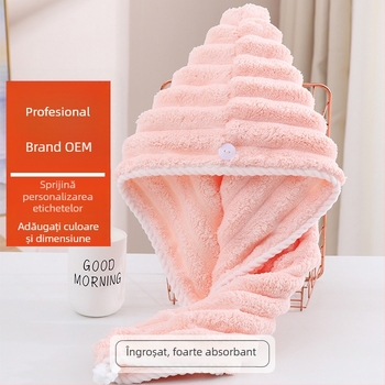 Șapcă pentru uscare păr, microfibră, fir 150D, cusătură la margine, greutate 80–99 g