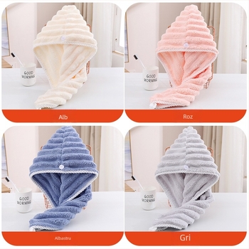 Șapcă pentru uscare păr, microfibră, fir 150D, cusătură la margine, greutate 80–99 g