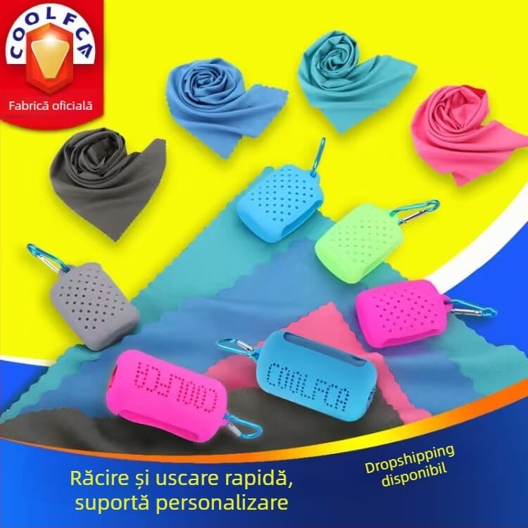 Prosop de răcire pentru sport – poliester, fir AB microfibră, absorbție a transpirației, uscare rapidă, activități în aer liber