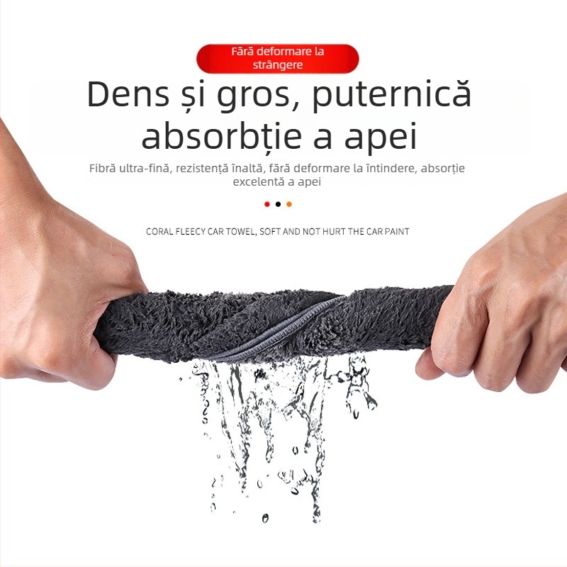 Prosop auto din velur, cu două fețe, foarte absorbant, fără scame