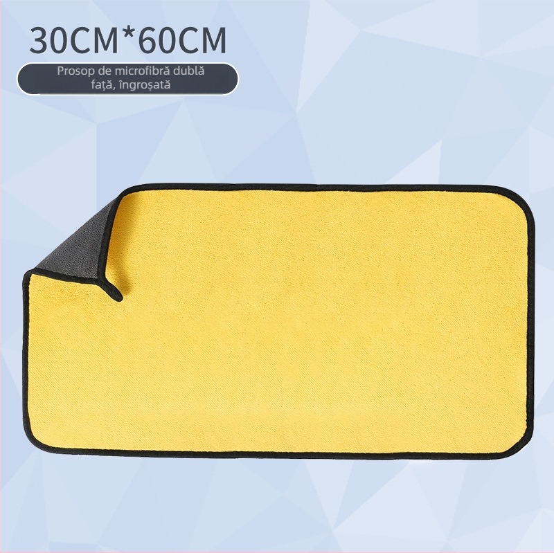 Prosop de curățare pentru mașină, catifea coral densitate înaltă, îngroșat, absorbant, dual-use pentru mașină și casă, cârpă multifuncțională de curățare, poliester