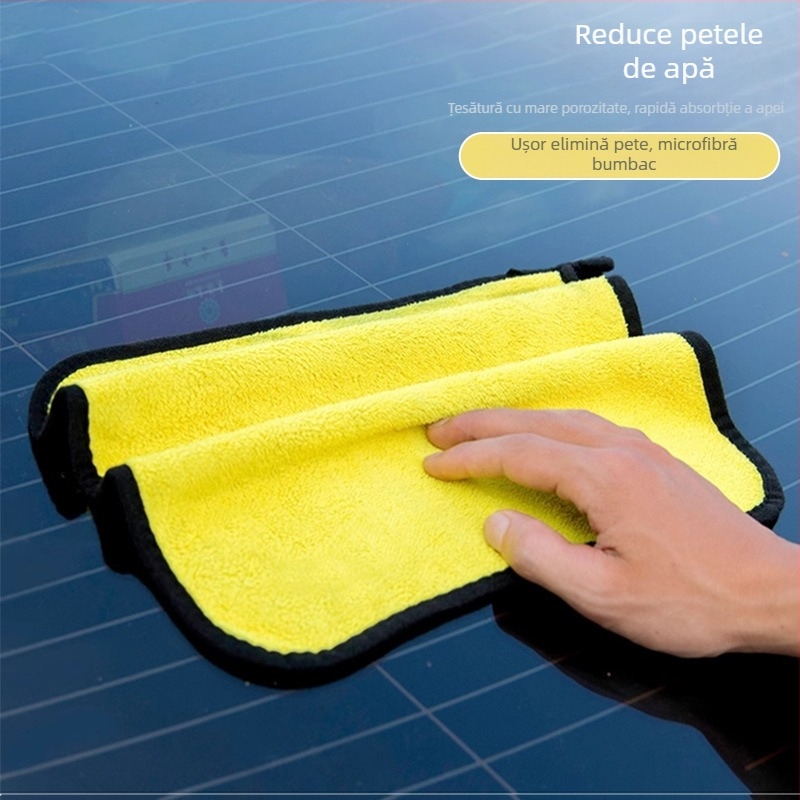 Prosop de curățare pentru mașină, catifea coral densitate înaltă, îngroșat, absorbant, dual-use pentru mașină și casă, cârpă multifuncțională de curățare, poliester