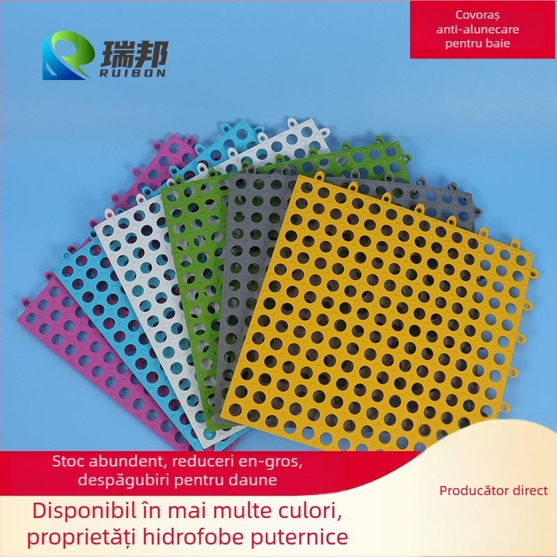 Covor din plastic interconectat antiderapant pentru baie și toaletă – design modern minimalist, lavabil, pentru bucătărie, baie și toaletă; se drenează ușor și se conectează.