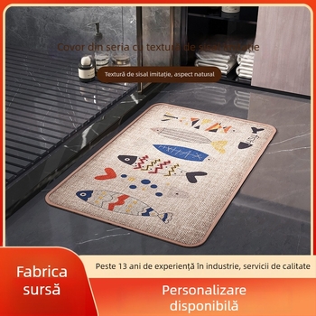 Covorașe țesute pentru bucătărie și baie, antiderapante, absorbante, rezistente la murdărie, covorașe de intrare, uscare rapidă