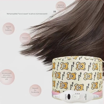 Șapcă electrică de încălzire pentru păr, pentru uz casnic, cu încălzire spa, tratament cu mască de păr, capac de uscare, detașabilă și lavabilă